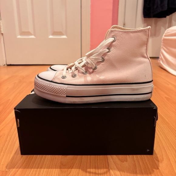 Converse All Star Women's Light Pink Platform High-Top Sneakers - Picture 2 of 7